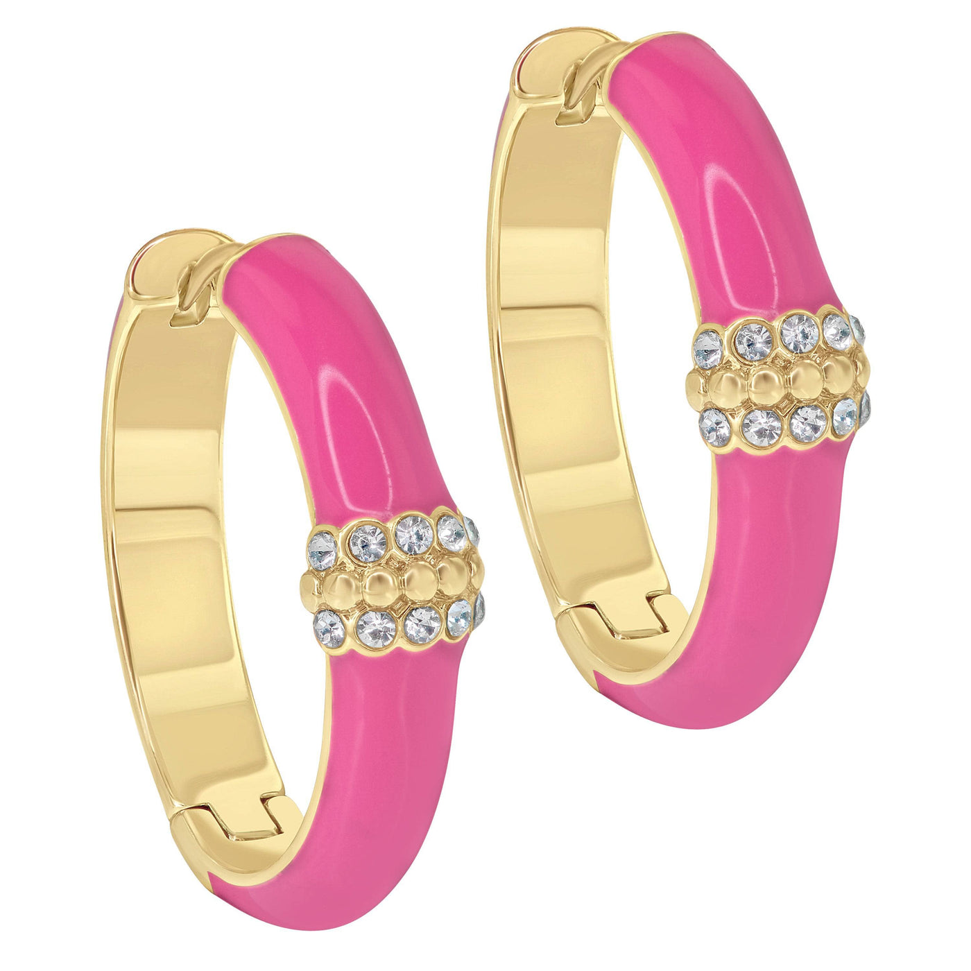 Heidi Daus®"Slim Pickens" Crystal & Enamel Hoop Earrings