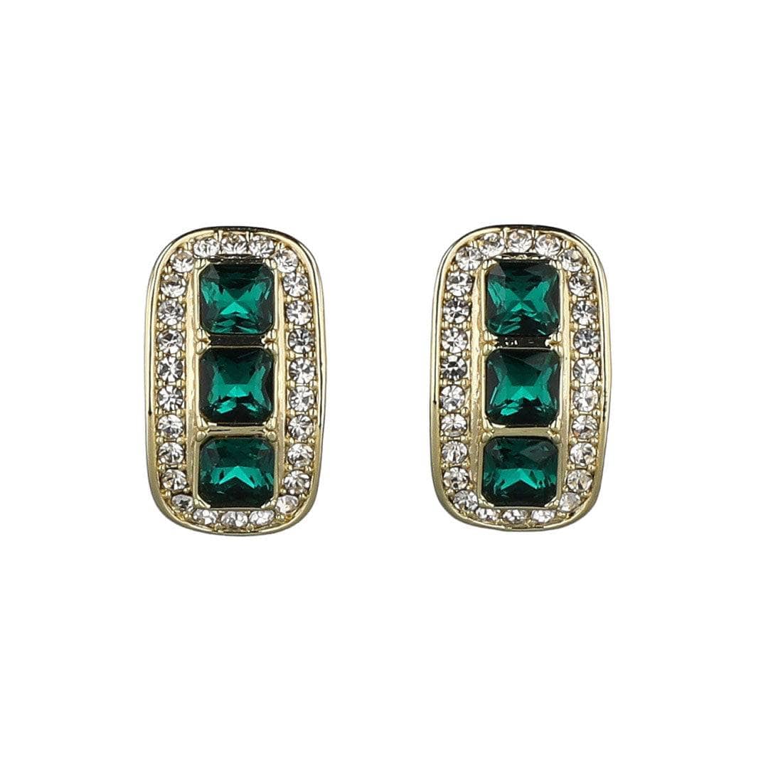 HEIDI DAUS®"Posh Classic" Crystal Art Deco Button Earrings