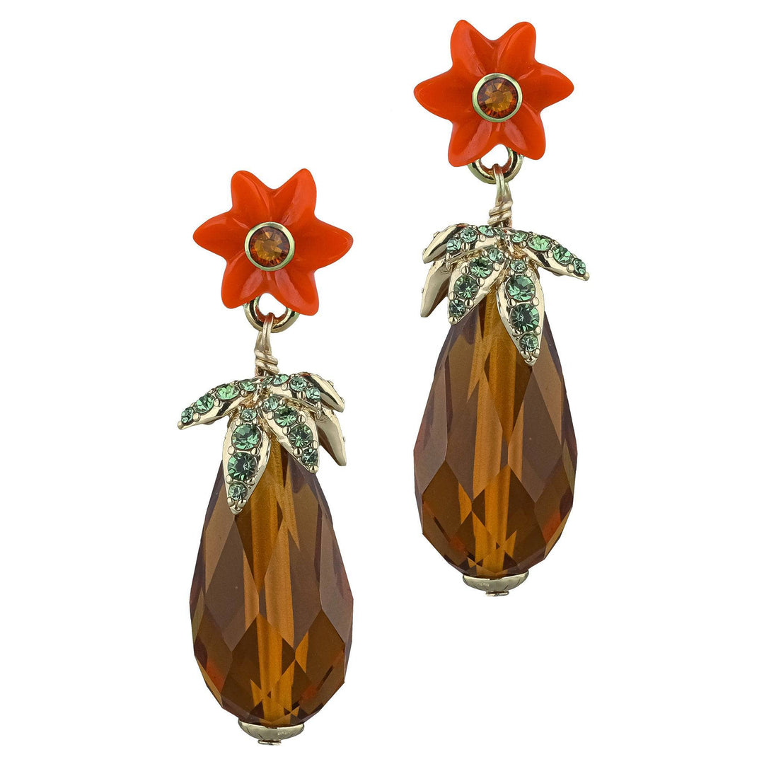 HEIDI DAUS®"Tale Of Two Tigers" Crystal Floral Drop Earrings HEIDI DAUS®