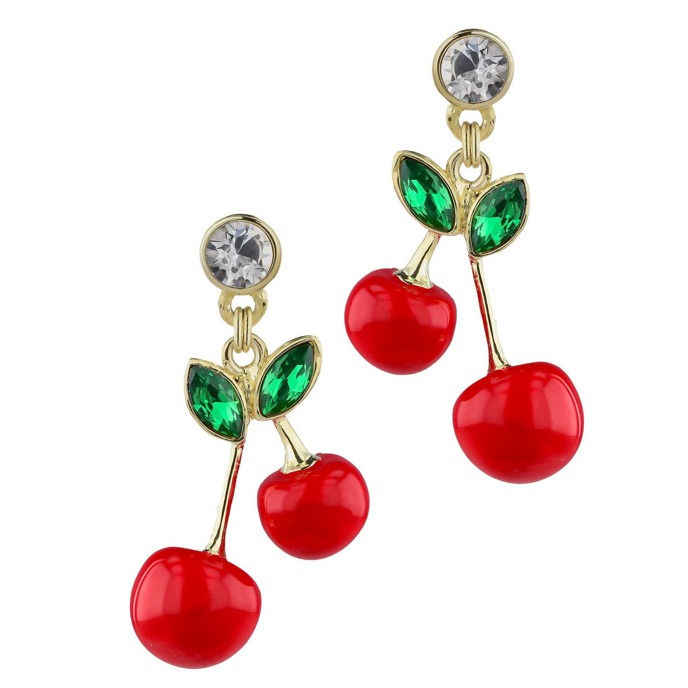 HEIDI DAUS®"Just Cheer-ific" Crystal & Enamel Cherry Earrings