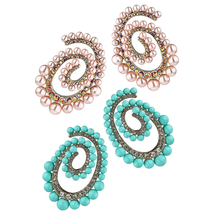 HEIDI DAUS®"Swirly G Hoops" Beaded Crystal Earrings HEIDI DAUS®
