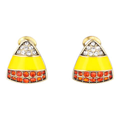 HEIDI DAUS® "Trick Or Treat" Candy Corn Button Earrings