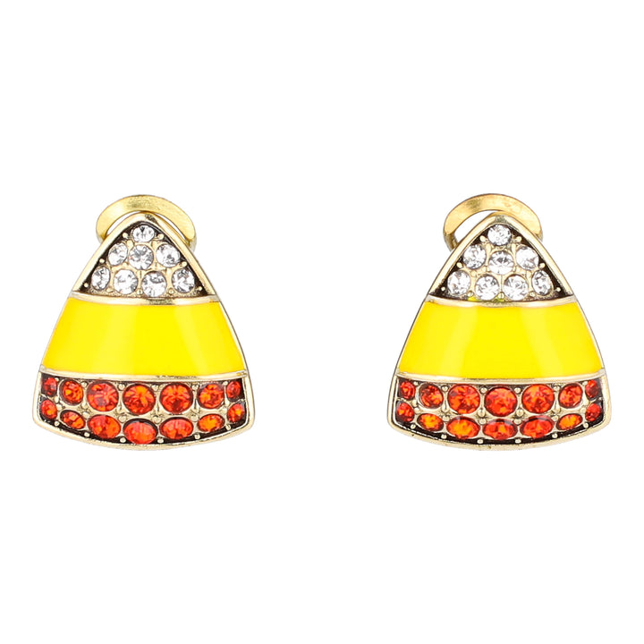 HEIDI DAUS® "Trick Or Treat" Candy Corn Button Earrings