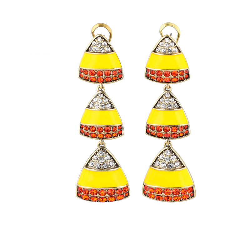 HEIDI DAUS® "Trick or Treat" Candy Corn Dangle Earrings