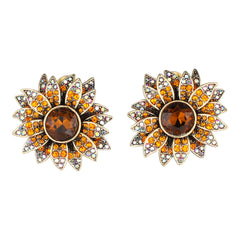 HEIDI DAUS® "Goddess of Abundance" Crystal Harvest Button Earrings
