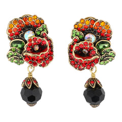 HEIDI DAUS® "Empress of the Bloom" Crystal Poppy Dangle Earring
