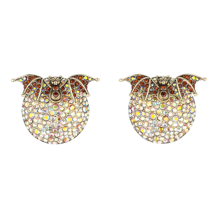 HEIDI DAUS® "Moonlit Menagerie" Bat & Moon Halloween Earrings