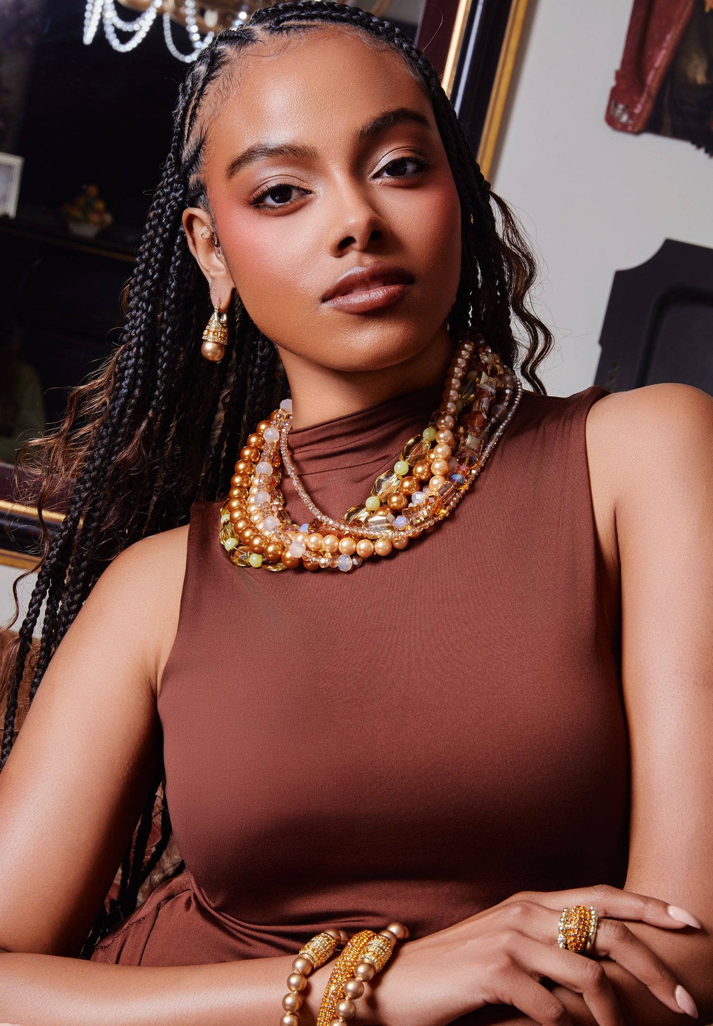 Heidi Daus® “Twinkling Torsade” Multi-Strand Crystal & Beaded Twist Necklace – Layered Statement Jewelry for Every Season