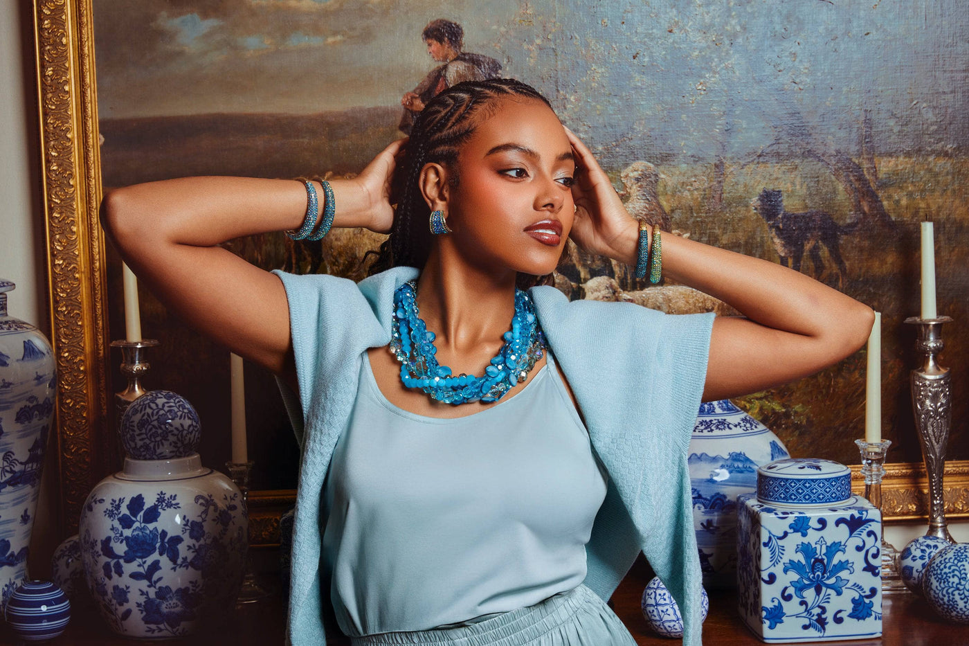 Heidi Daus® “Twinkling Torsade” Multi-Strand Crystal & Beaded Twist Necklace – Layered Statement Jewelry for Every Season