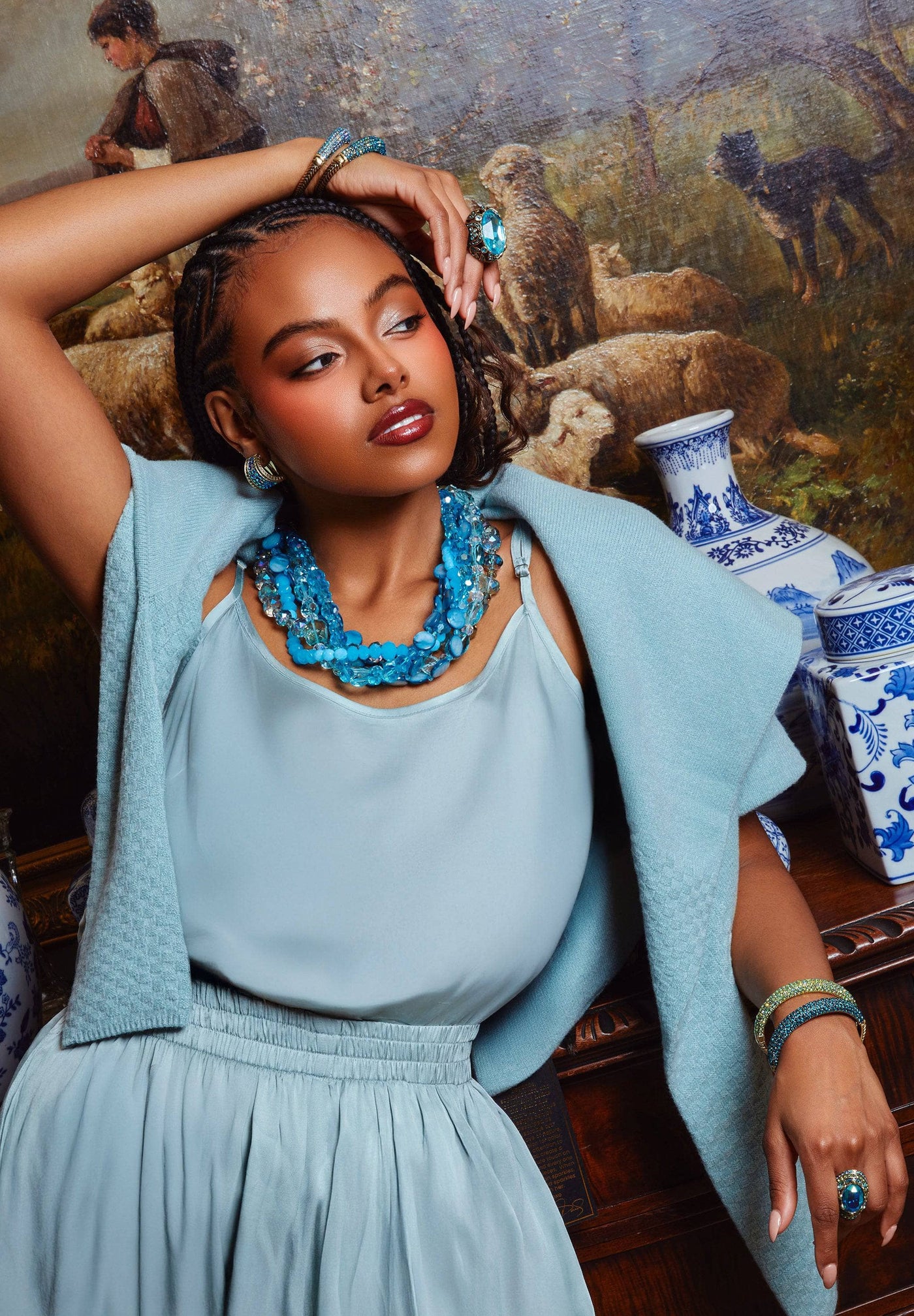 Heidi Daus® “Twinkling Torsade” Multi-Strand Crystal & Beaded Twist Necklace – Layered Statement Jewelry for Every Season