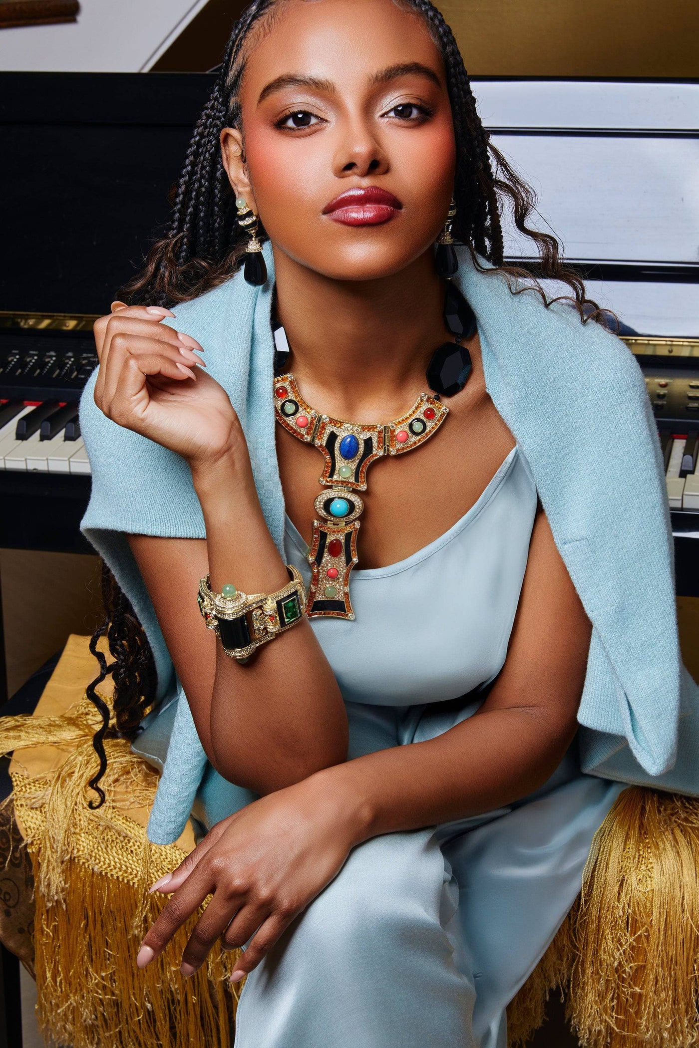 HEIDI DAUS® "Show & Tell" Vintage-Inspired Art Deco Statement Necklace