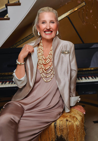 HEIDI DAUS®"Gothem Style" Crystal & Enamel Art Deco Pin/Brooch