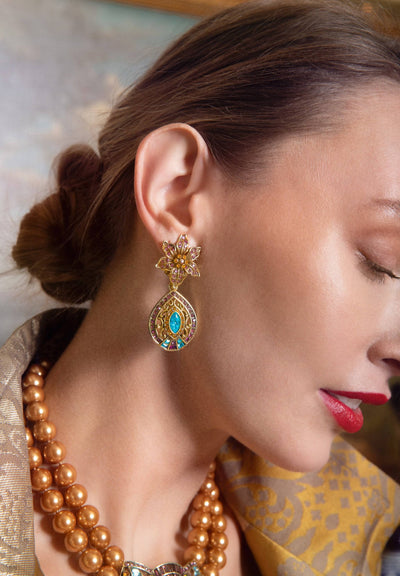 Heidi Daus®"Esmeralda" Crystal Floral Dangle Earrings