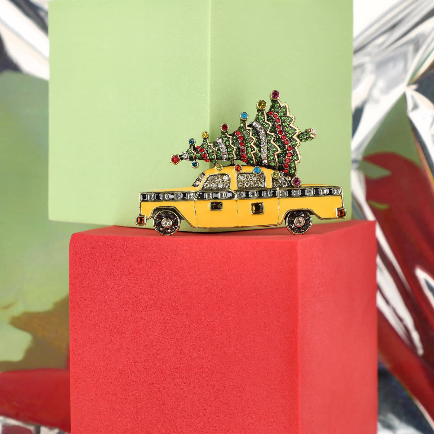 HEIDI DAUS®"Santa's Other Sleigh" Crystal Holiday Pin