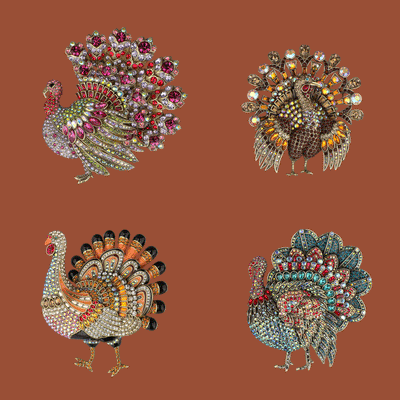 HEIDI DAUS®"Trixie Turkey" Crystal Turkey Pin/Brooch