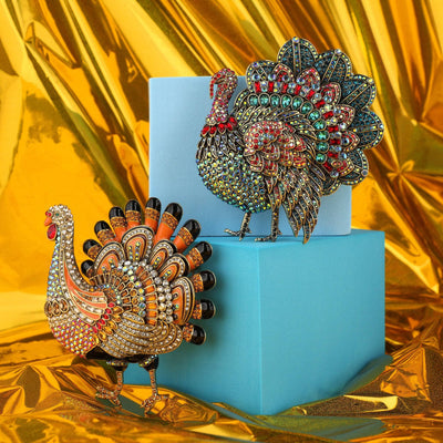 HEIDI DAUS®"Trixie Turkey" Crystal Turkey Pin/Brooch