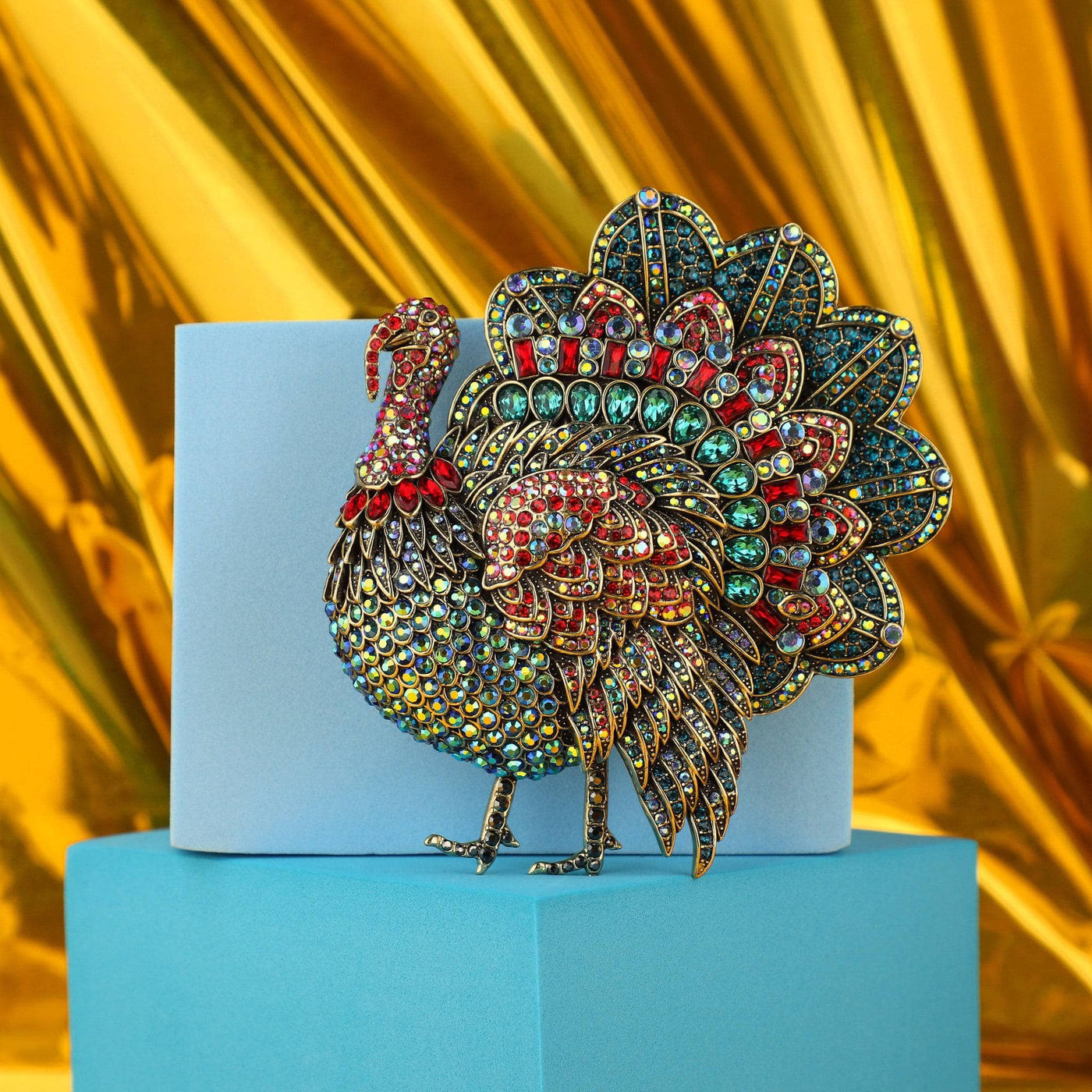 HEIDI DAUS®"Trixie Turkey" Crystal Turkey Pin/Brooch