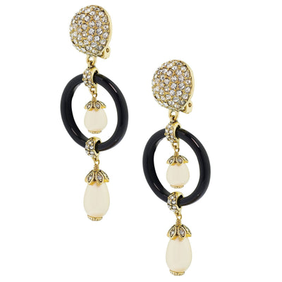 Heidi Daus® "Triple Threat" Resin Beaded Crystal Drop Earring