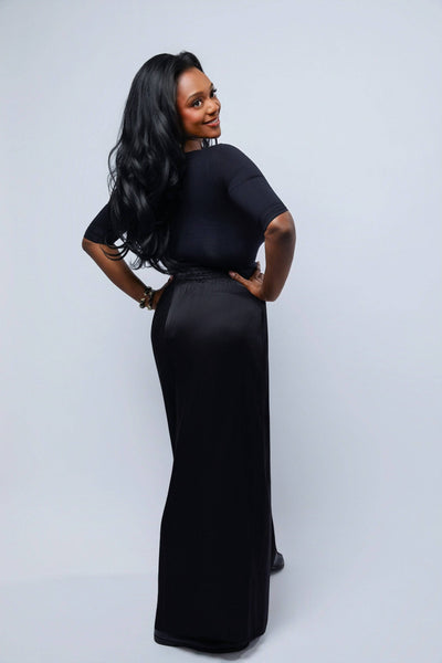 HEIDI DAUS® "New Elegance" Satin Wide Leg Pants