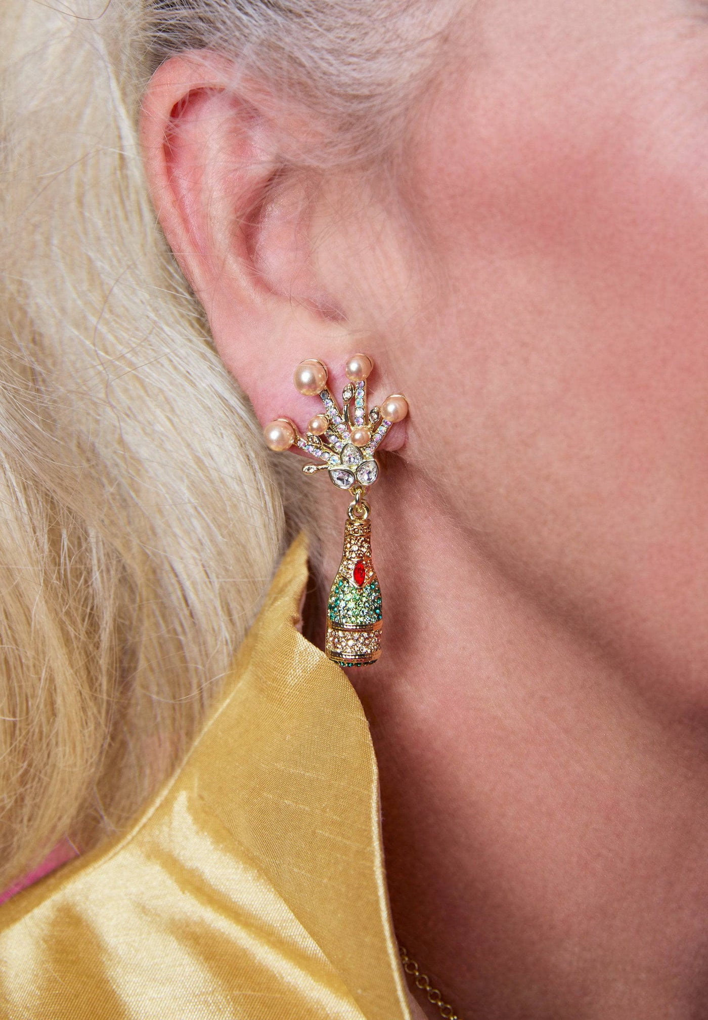 Heidi Daus®"Auld Lang Syne" Beaded Crystal Champagne Drop Earrings