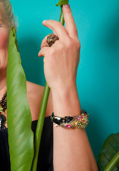 HEIDI DAUS® "Happy Flowerphant" Crystal & Enamel Floral Elephant Ring