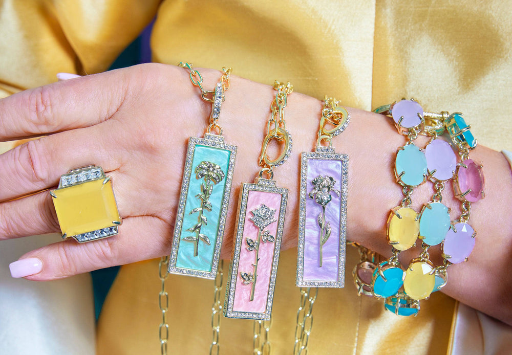 Heidi Daus®"Flower Of The Moment" Crystal & Enamel Chain Enhancer Floral Necklace HEIDI DAUS®