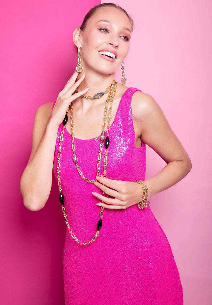 Heidi Daus®"Forever Fabulous" Long Beaded Chain Station Necklace HEIDI DAUS®