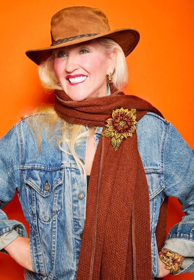 Heidi Daus® "Late Bloomer" Crystal Floral Pin