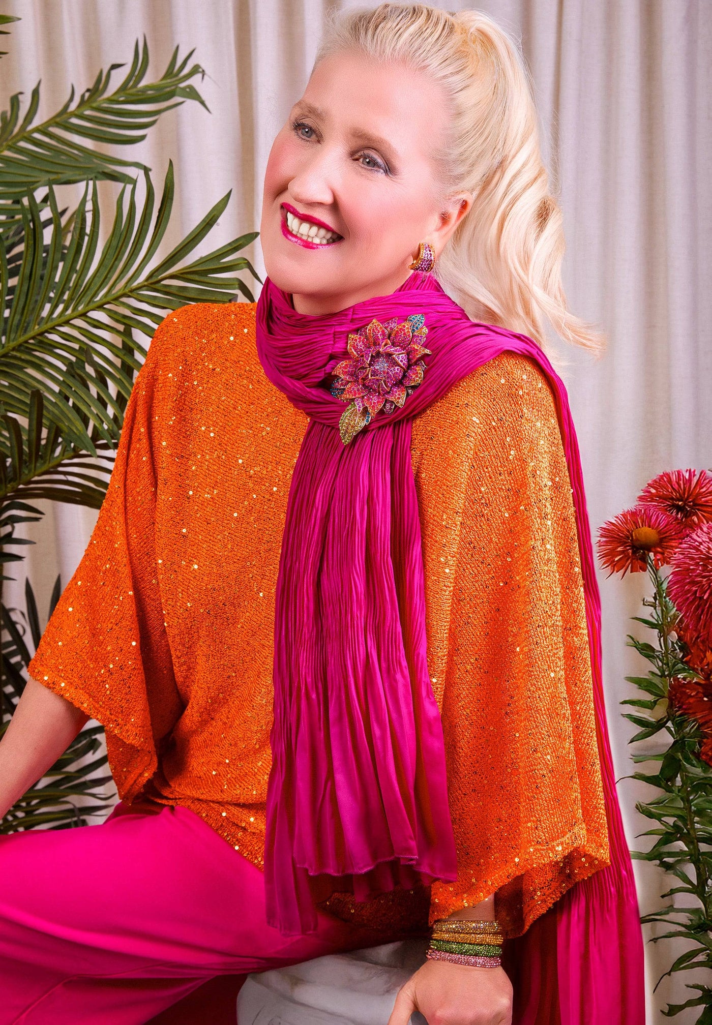 Heidi Daus® "Late Bloomer" Crystal Floral Pin