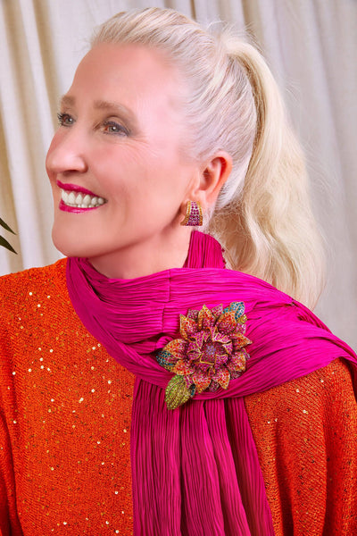 Heidi Daus® "Late Bloomer" Crystal Floral Pin
