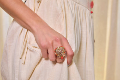 Heidi Daus®"Santa Fe" Beaded Crystal Heart Ring