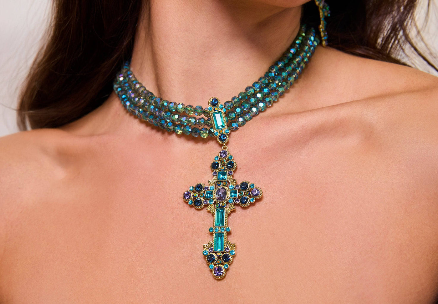 Heidi Daus®"Cross My Heart" Beaded Crystal Cross Necklace