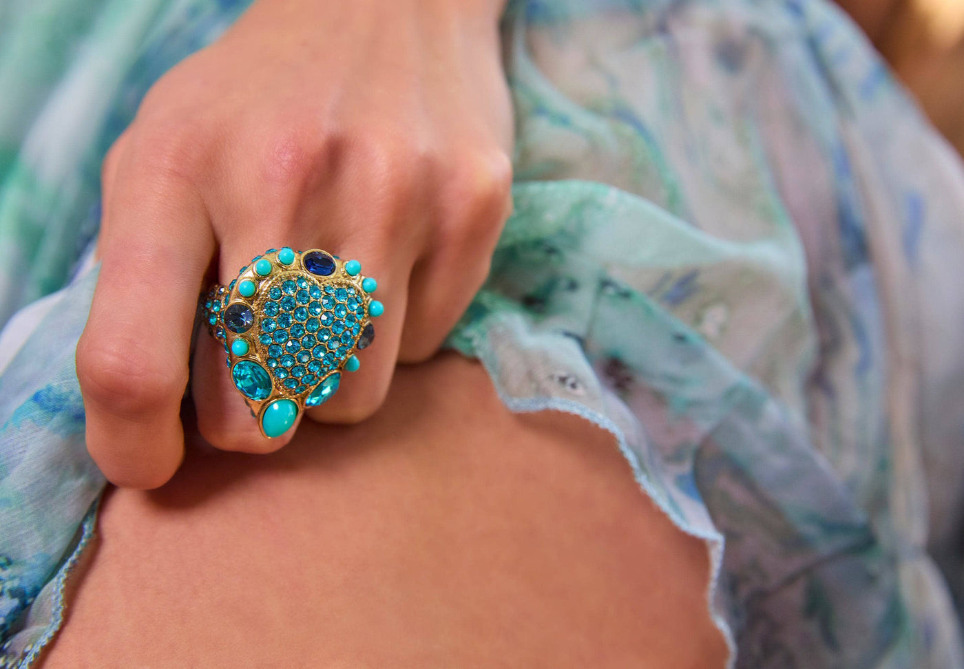 Heidi Daus®"Santa Fe" Beaded Crystal Heart Ring