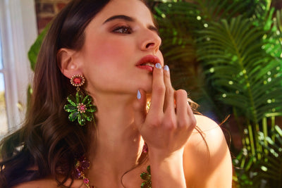 HEIDI DAUS®"La Dolce Vita" Beaded Crystal Floral Dangle Earrings