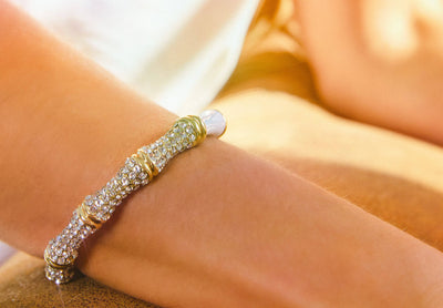 Heidi Daus®"Bamboo Garden" Crystal & Enamel Bracelet
