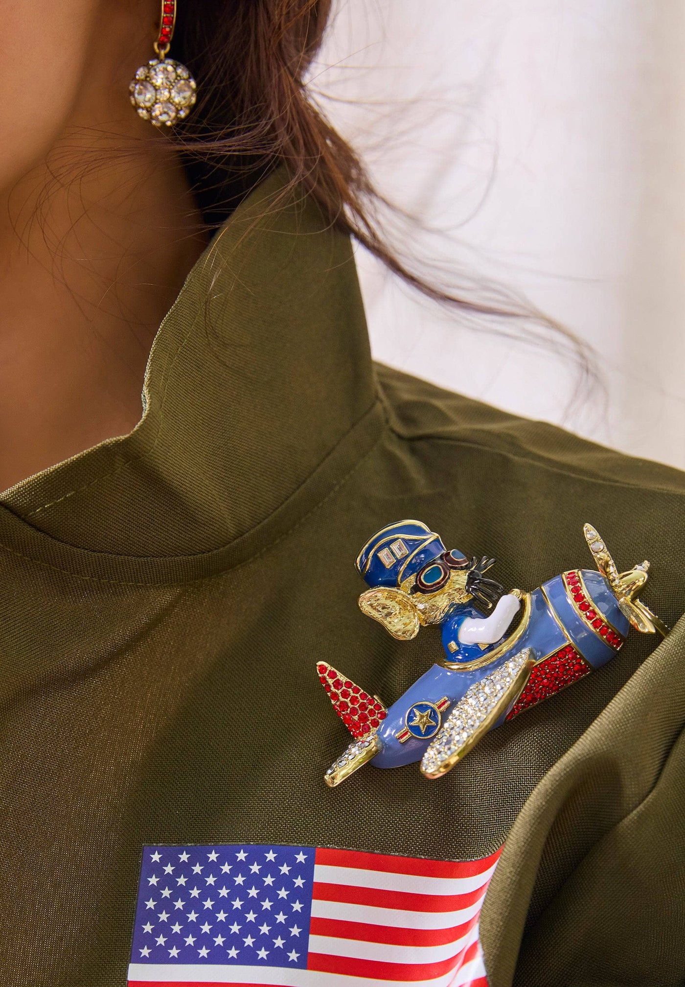 Heidi Daus® "Major Mouse"Crystal & Enamel Air Force Mouse Pin