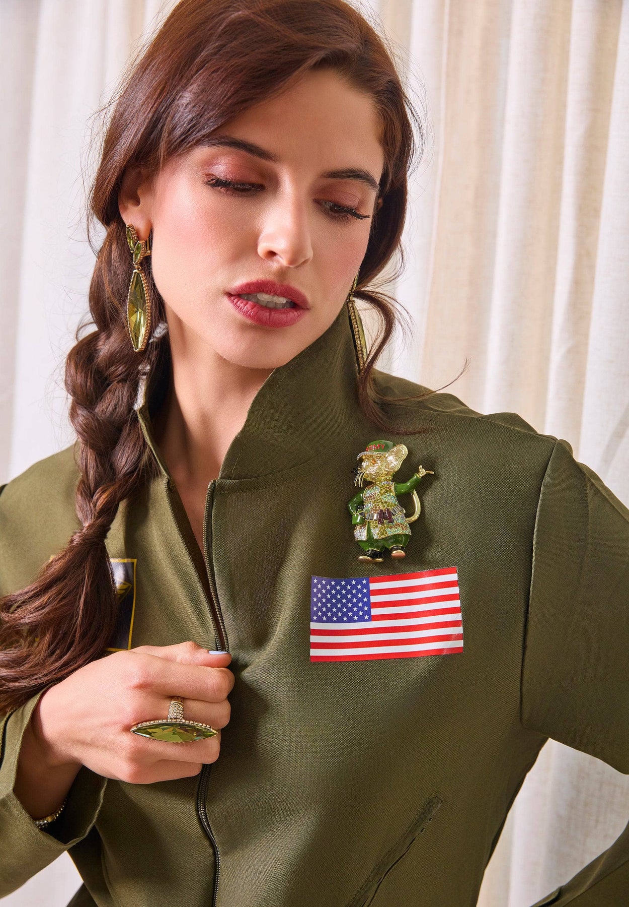 Heidi Daus®"General Mouse" Crystal & Enamel Army Mouse Pin HEIDI DAUS®