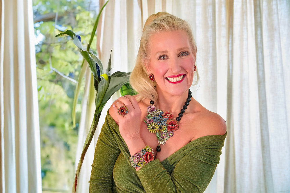 Heidi Daus preciously wearing the Wildflower Garden Collection