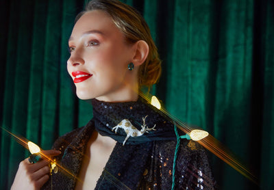 HEIDI DAUS®"Glitter Glitzen" Crystal & Enamel Reindeer Holiday Pin HEIDI DAUS®