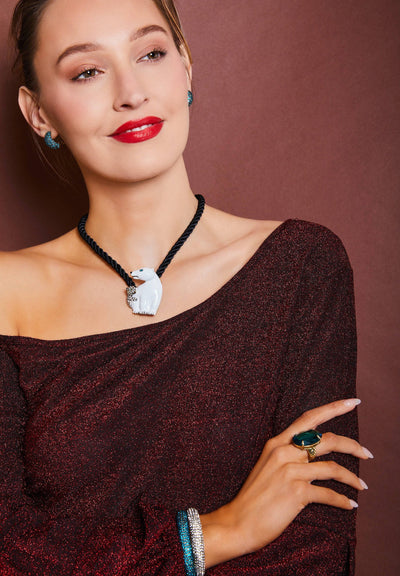 HEIDI DAUS®"Petite Polar Vortex"Crystal & Enamel Polar Bear Pin