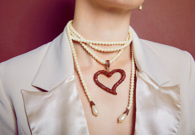 Heidi Daus®"Open Heart Pendant" Beaded Crystal Heart Enhancer Lariat Necklace HEIDI DAUS®