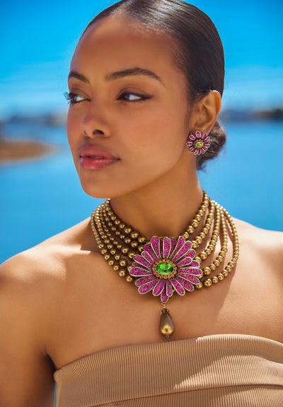Heidi Daus®"Gerber Daisy Crazy" Beaded Crystal Floral Necklace