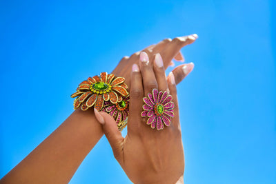 Heidi Daus®"Gerber Daisy Crazy" Crystal Floral Ring
