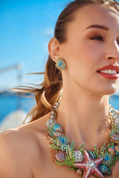 HEIDI DAUS®"Ocean View" Crystal Sand Dollar Earrings