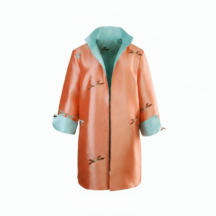 HEIDI DAUS® "Signature Demoiselle" Long Reversible Dragonfly Jacket