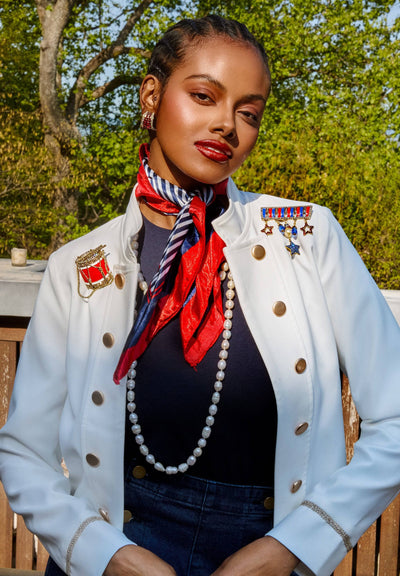 Heidi Daus® "Give Me Glory" Crystal & Enamel Patriotic Pin