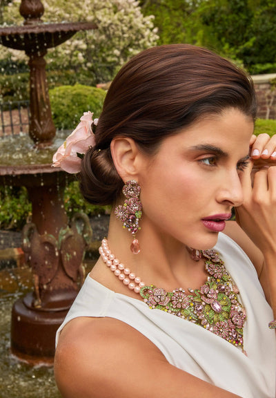 HEIDI DAUS®"Magnificent Garden" Beaded Crystal Floral Dangle Earrings
