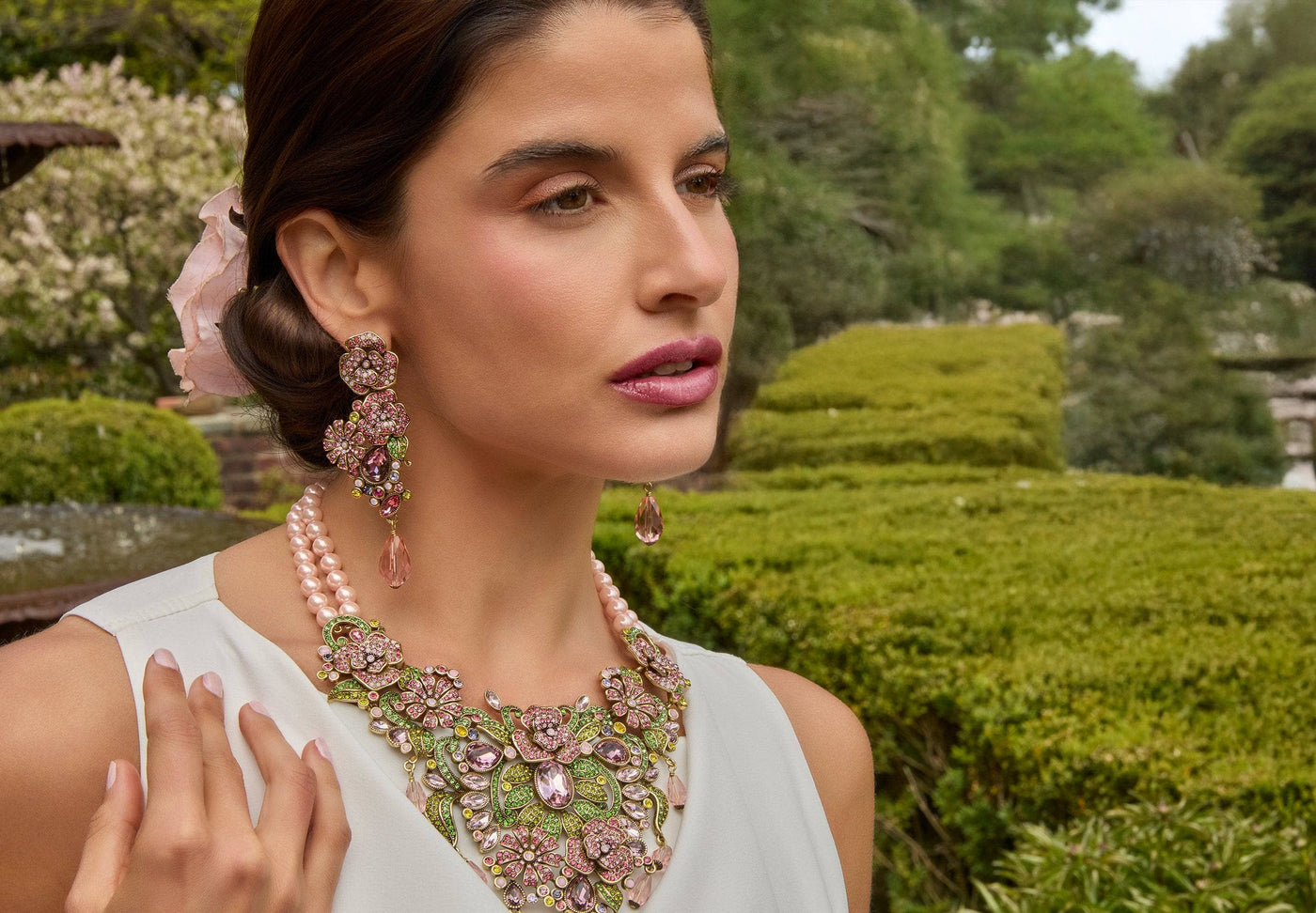 HEIDI DAUS®"Magnificent Garden" Beaded Crystal Floral Dangle Earrings