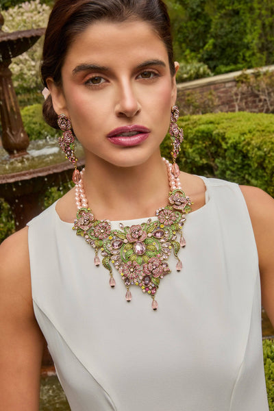 HEIDI DAUS®"Magnificent Garden" Beaded Crystal Floral Dangle Earrings