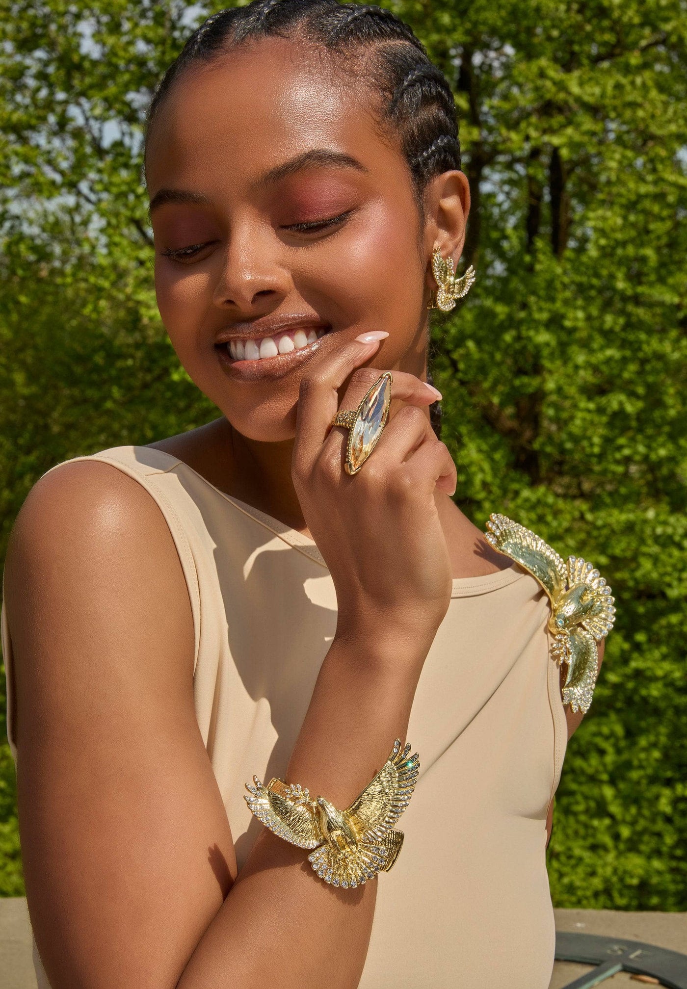 HEIDI DAUS®"Dreaming of Peace" Crystal Dove Button Earrings